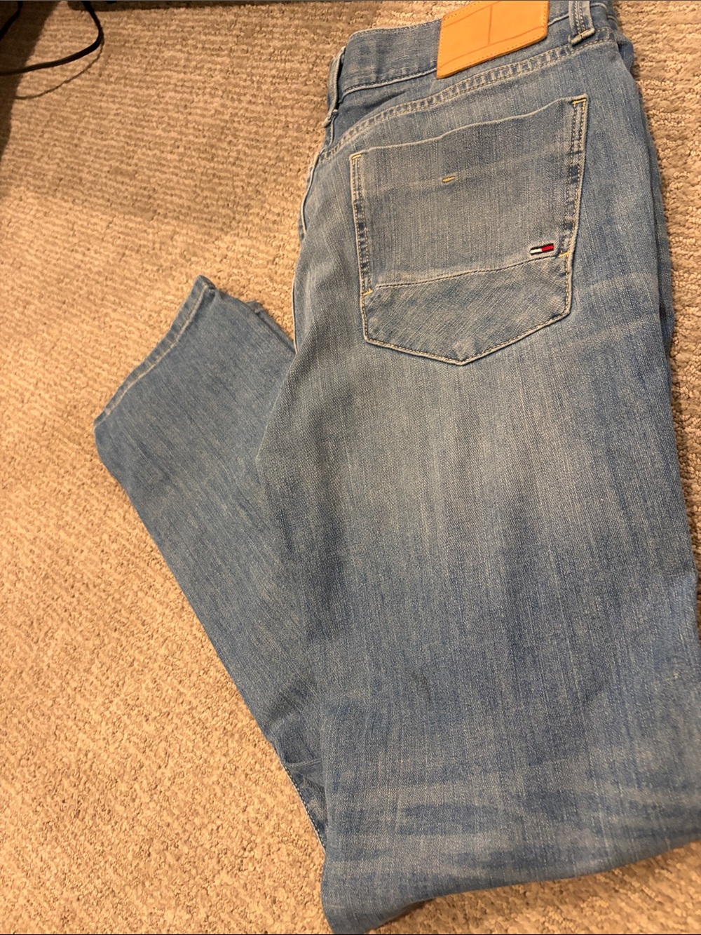 Tommy Hilfiger Light Wash Slim Straight Jeans - Men's